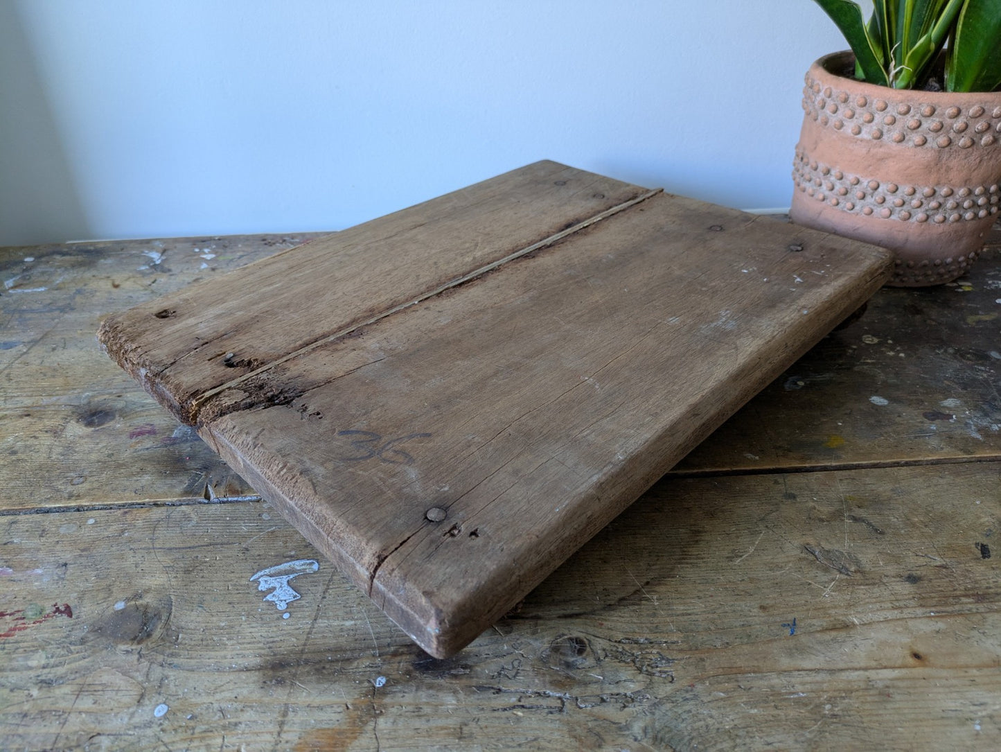 Antique Wooden Bajot Floor Sitting Stool Original Old Hand Crafted Serving Board