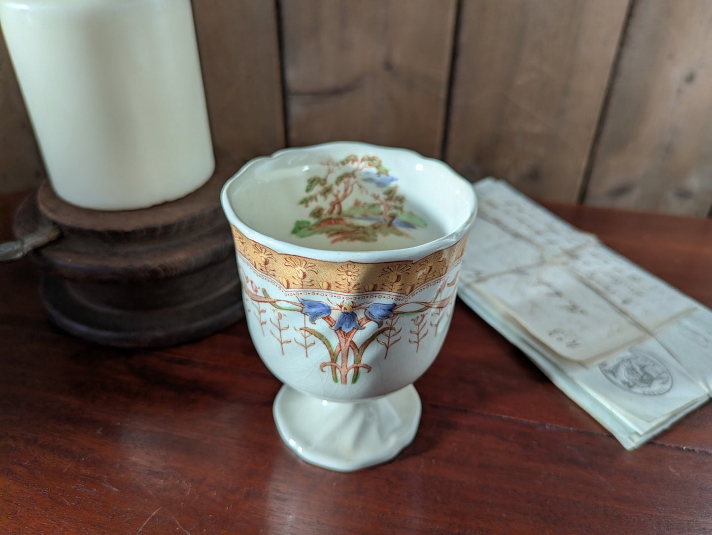 Royal Doulton Michelham Rare Chinoiserie Style Over Size Egg Cup 1939-1950 Vgc