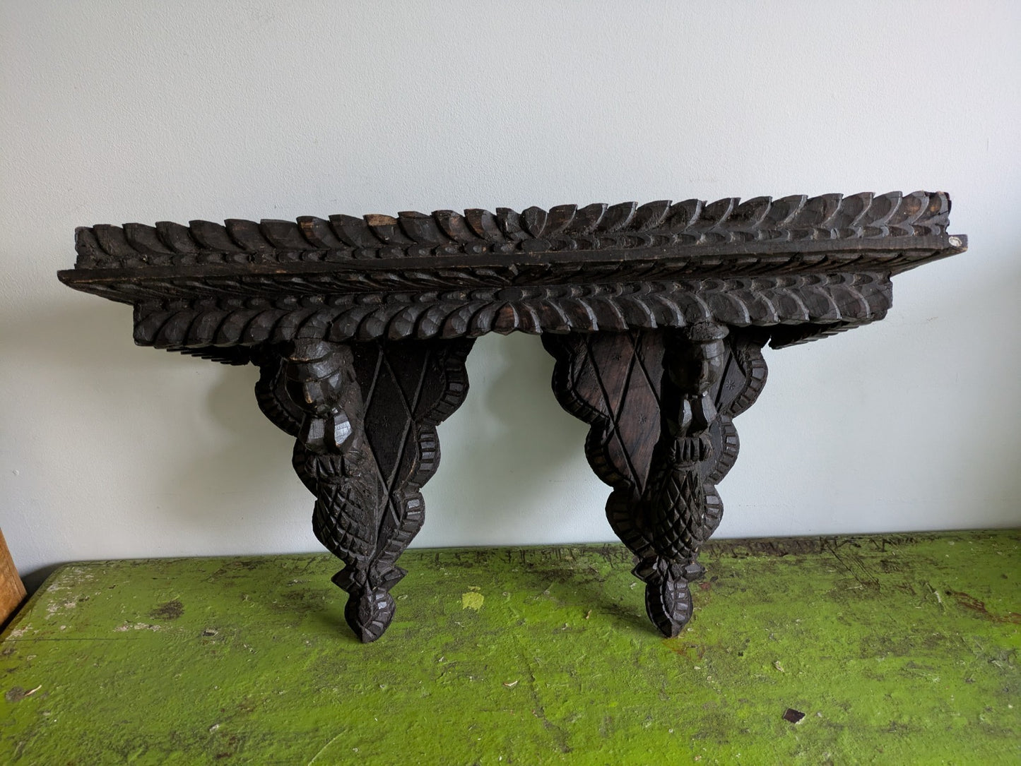 Antique African Dogan Folk Art Hand Carved Wall Shelf Mali Tribe Wood Corbel Old