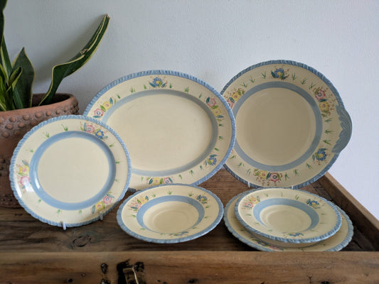 Set 1950s Vintage New Hall Hanley Staffordshire Ceramic Serving Plates Platter 