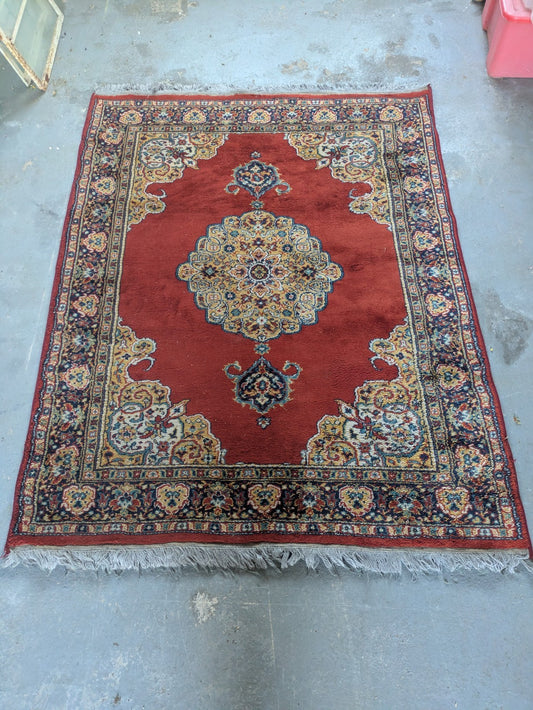 Quality Vintage Bokhara Hand Woven Silk Hanging Jahore Rug 132.5x 180cm Carpet 
