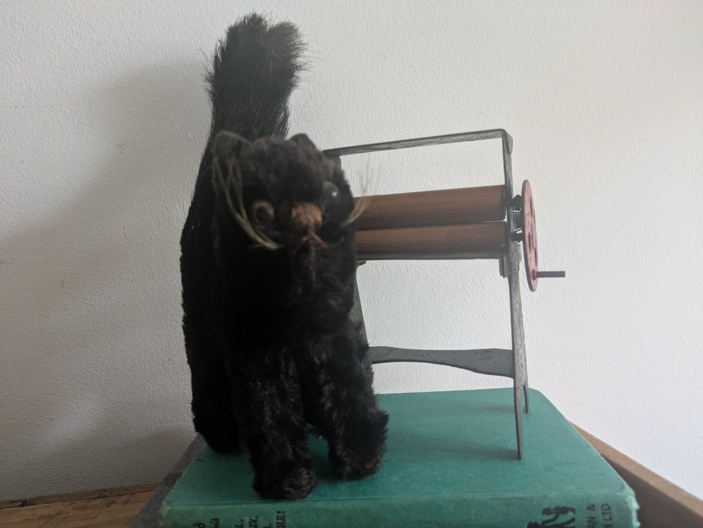 Vintage Steiff Scaredy Black Tom Cat Halloween Angry Mohair Kitten Farnell Back