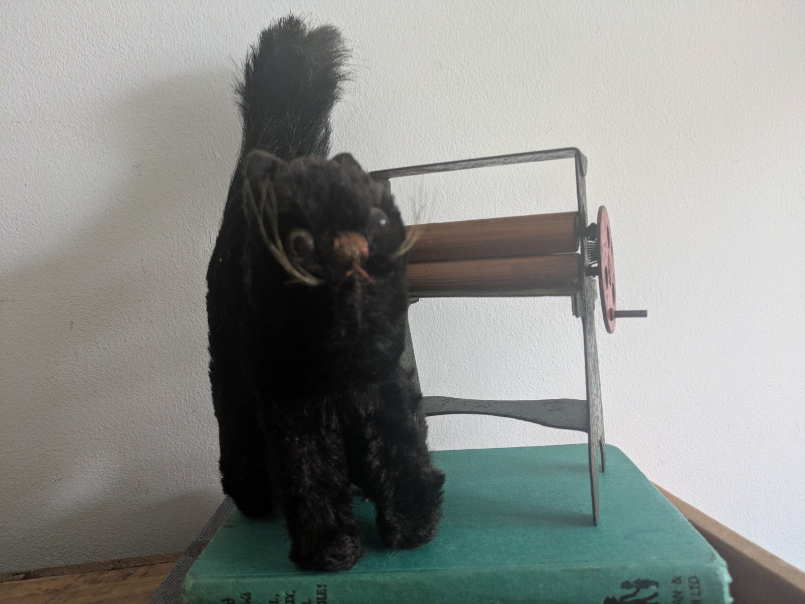 Vintage Steiff Scaredy Black Tom Cat Halloween Angry Mohair Kitten Farnell Back