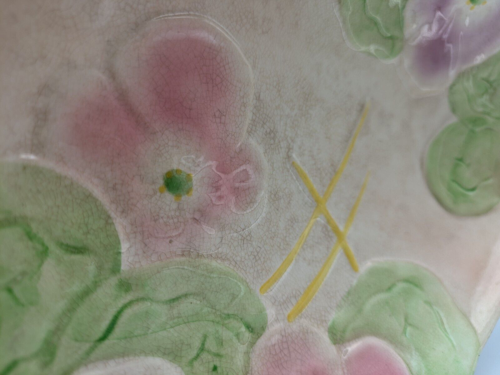 Art Deco 40s Vintage Ceramic Avon Ware Oval Serving Plate Floral Dish Relish 