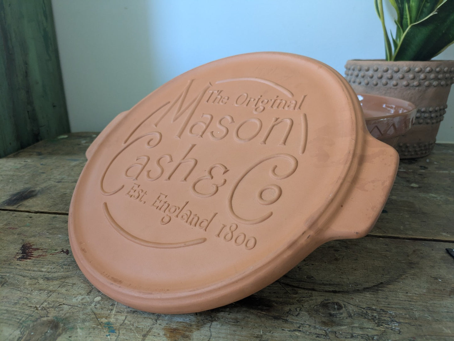 Large Mason Cash Terracotta Bread Baking Bowl Incl Lid Kitchen Cooking Mixing