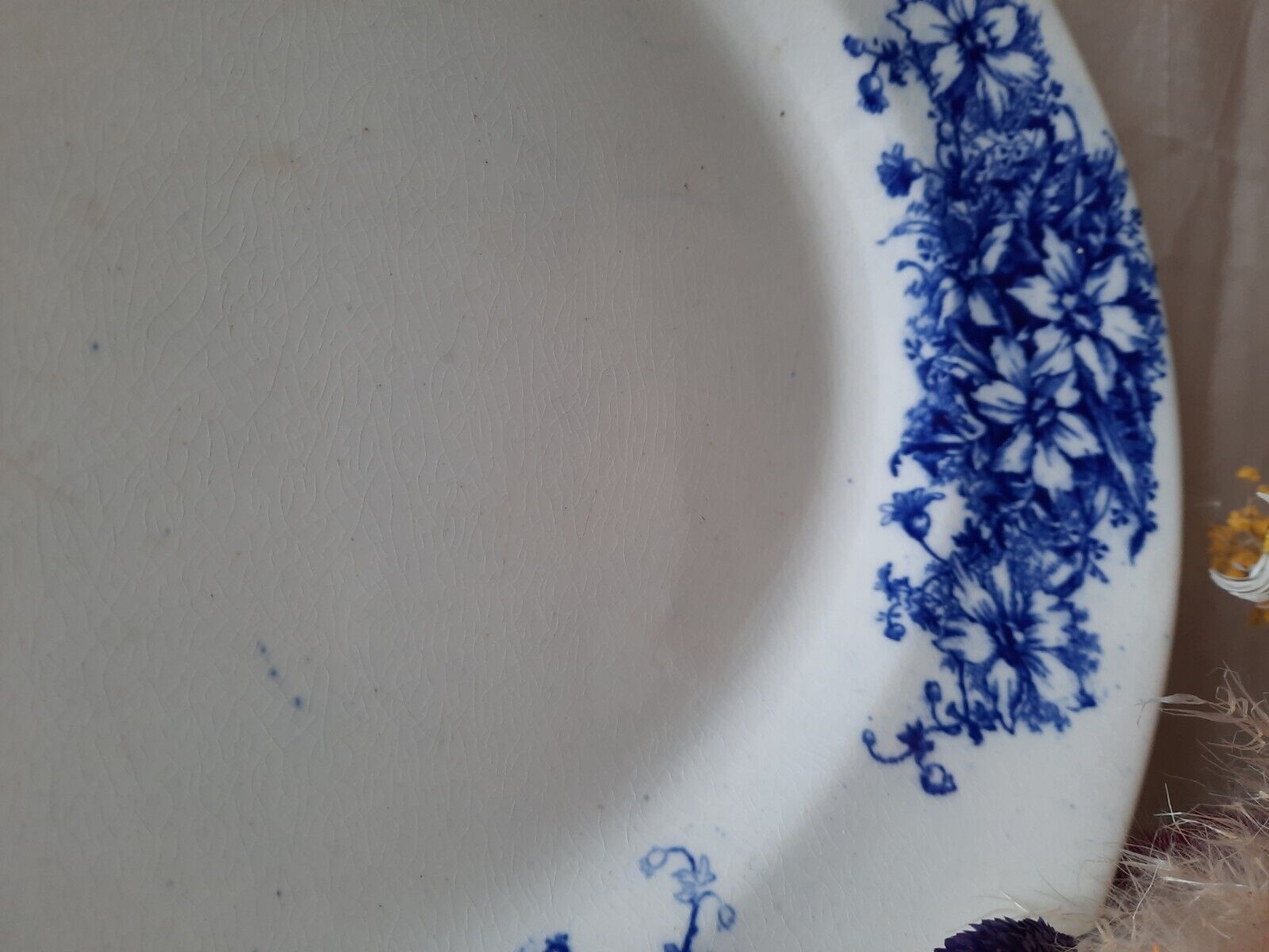 Antique B&K Ltd Nancy Barkers & Kent Flow Blue Large Oval Platter Serving Plate