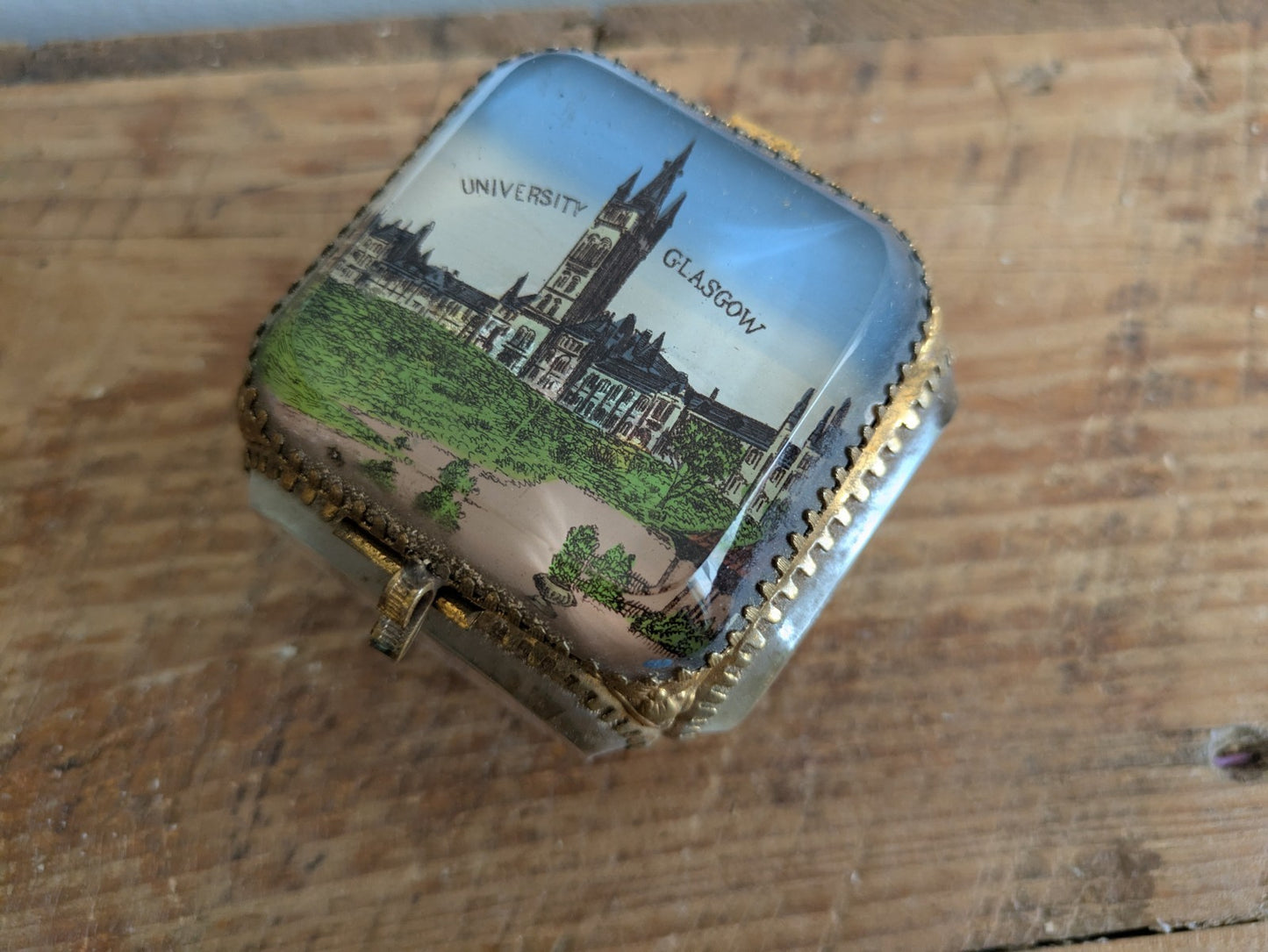 Antique French Ormolu Lidded Casket Trinket Box c1900 Souvenir University Glagow