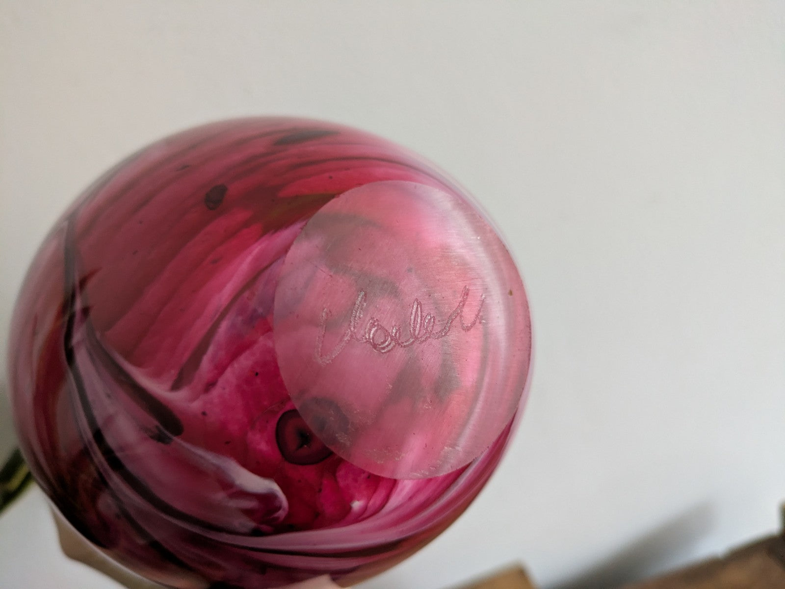 SIGNED Valletta Maltese Pink and White Candy Swirl Glass Vintage Vase XL Florist
