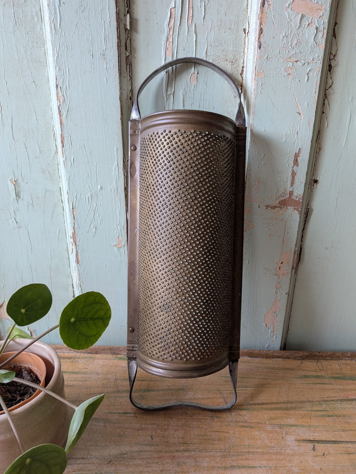Antique Vintage German Brass Cheese Grater Stamped GRM C1920 Rare Kitchenalia 