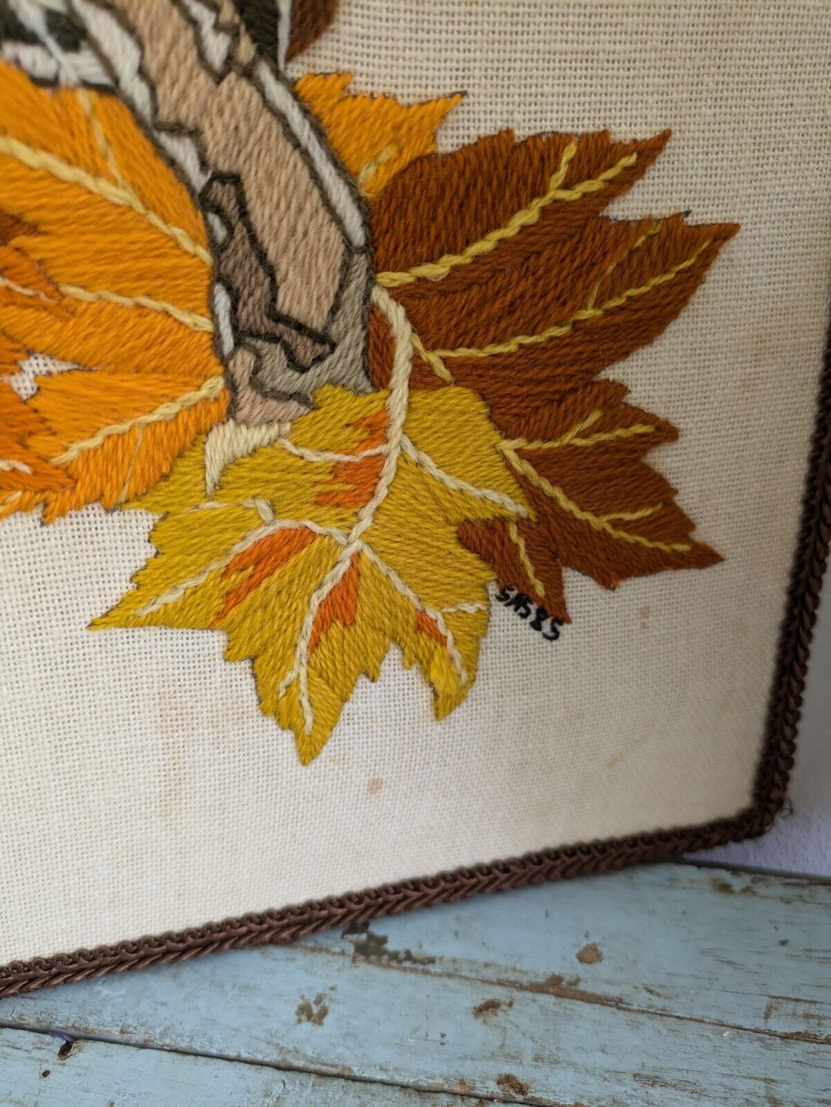 Vintage Retro Creative Dimensions Linda K Powell 1977 Owl Completed Needle Work