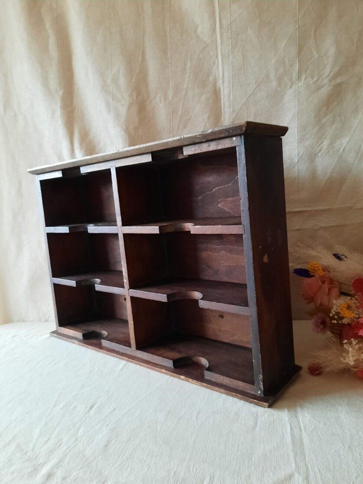 Vintage Haberdashery Pigeon holes Shelving wall shelf table top office hotel key