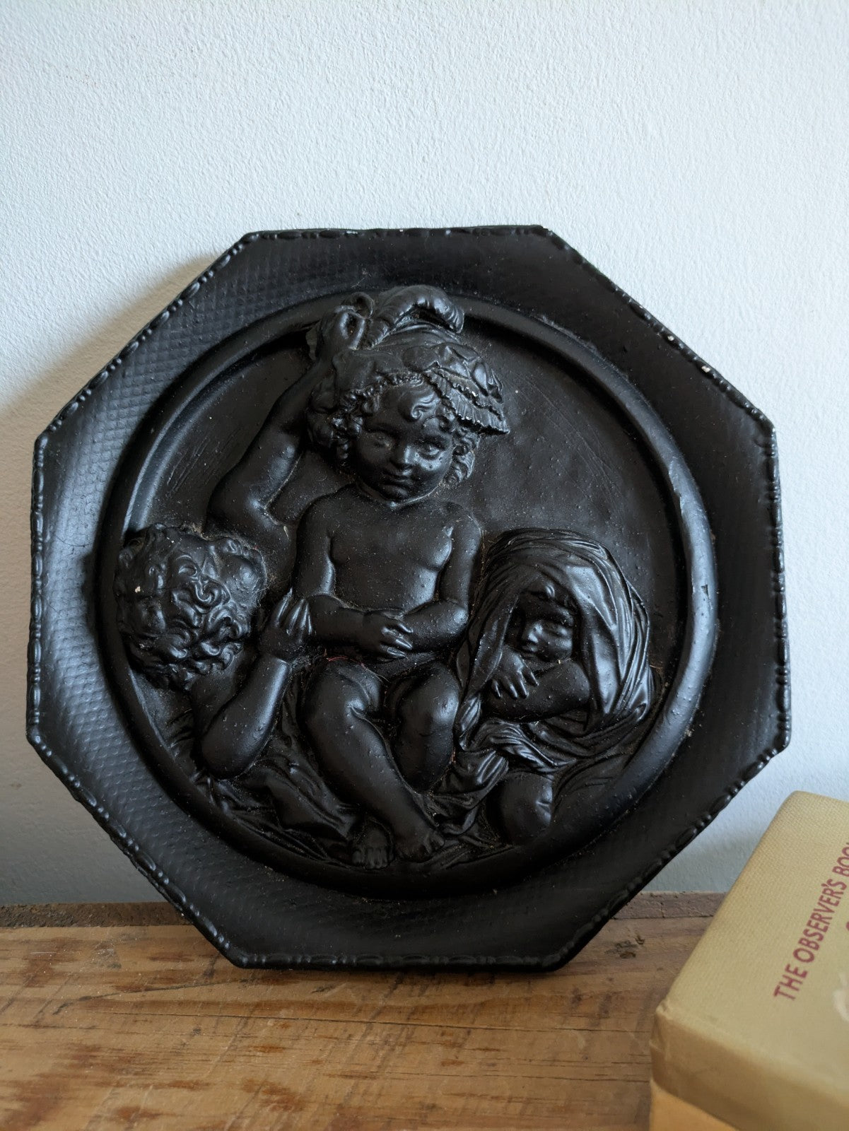 Edward William Wyon Plaster Wall Relief Plaque Marble Cherubs Calmady Children
