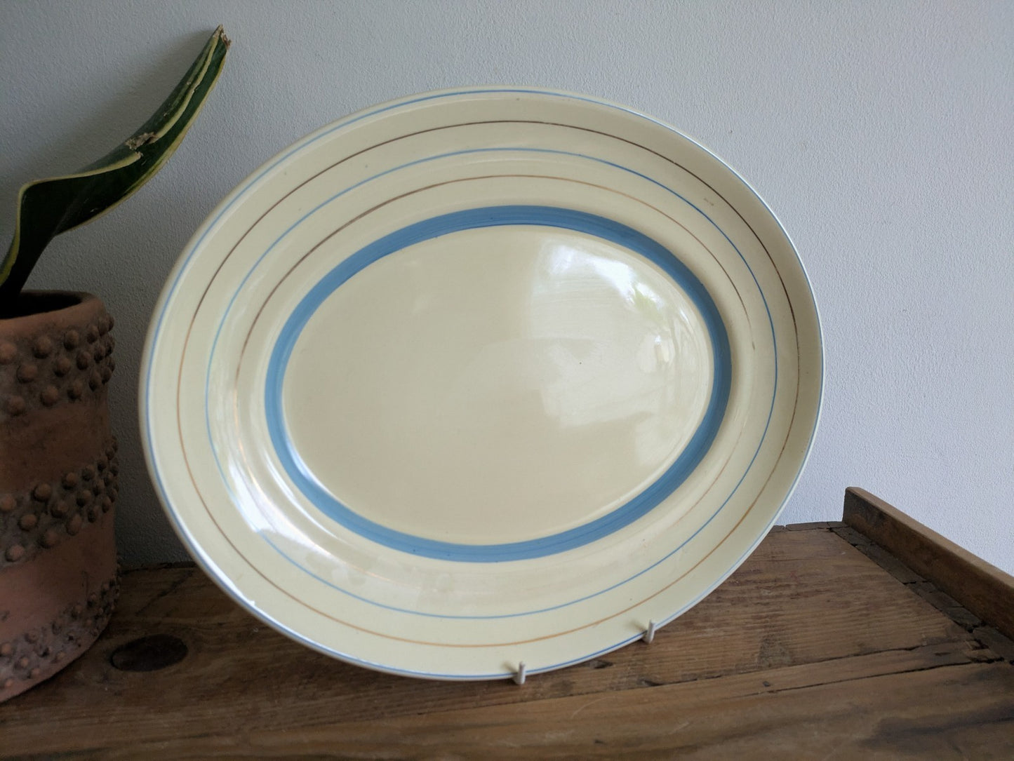 VINTAGE ART DECO CLARICE CLIFF Wilkinson Banded STRIPE SERVING PLATTER Newport 