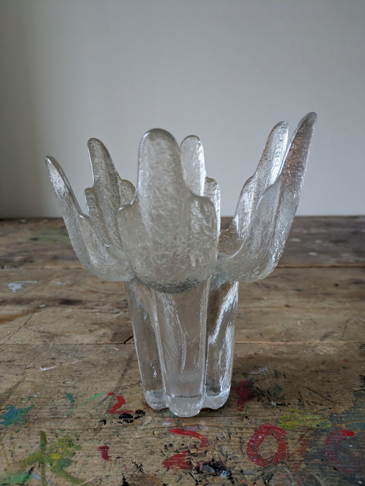 1970s RAVENHEAD Glass FLAIR VASE by ALEXANDER HARDIE WILLIAMSON Candle Holder