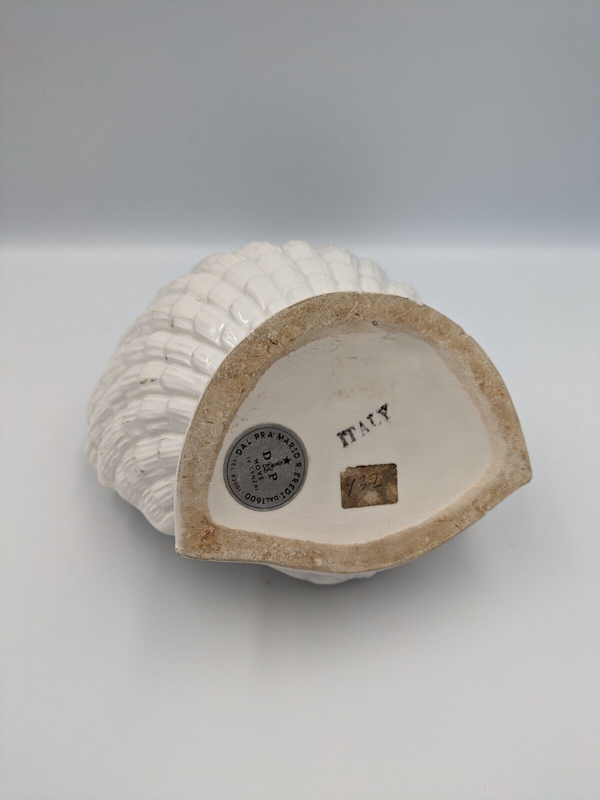 Rare Rita Dal Pra Shell Vase White Vintage Italy Mano R Eredi Nove Vicenza White