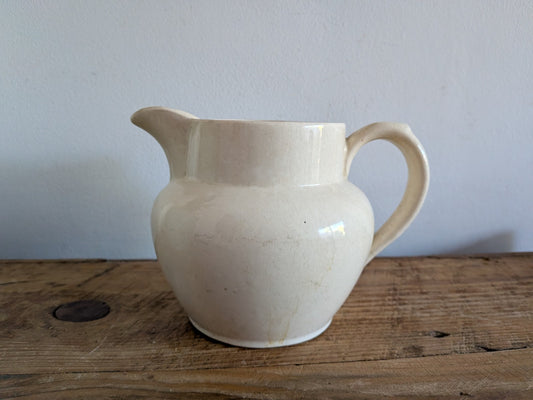 1940s Thomas Forester & Sons White Jug Pitcher Vase Crazing Buttering Vintage 