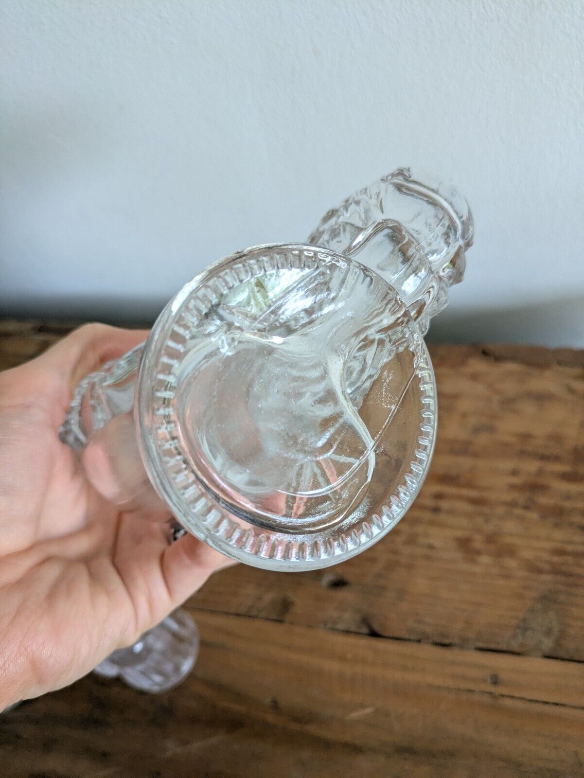 2x Vintage Style Clear Glass Rooster Chicken Decanter Farmhouse Gift Bar Mancave