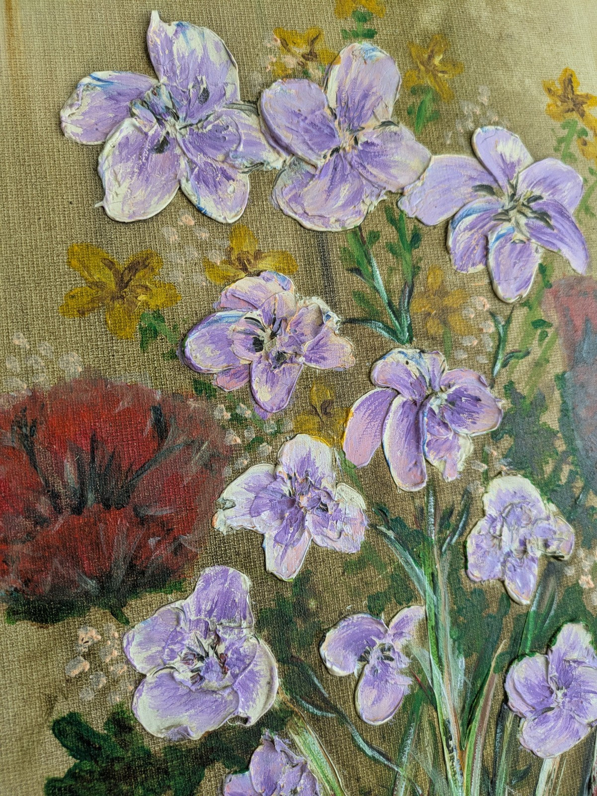 Original Signed Oil Painting - Oval Floral Signed by Betts? Vintage Antique Old