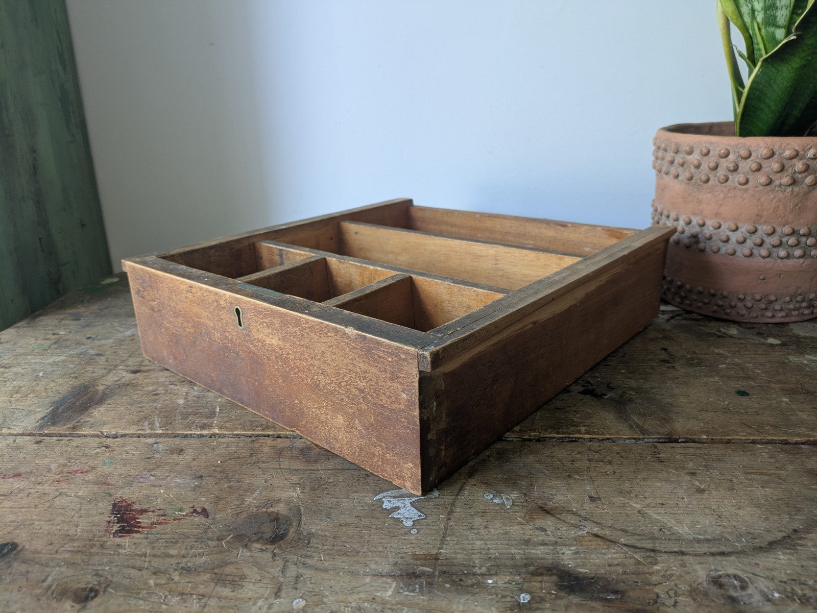 Vintage Antique Cash Till Register Oak Wood Drawer Coin Money Notes Bank Slots