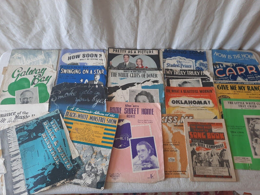 Vintage Lot Piano Sheet Music Manuscript Classic Paper Retro Mixed Rare Antique,