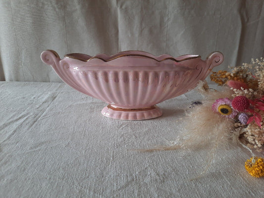 Rare Sadler Majestic Pink Lustre Ware Gondola Vase England 1930s Vintage Deco 