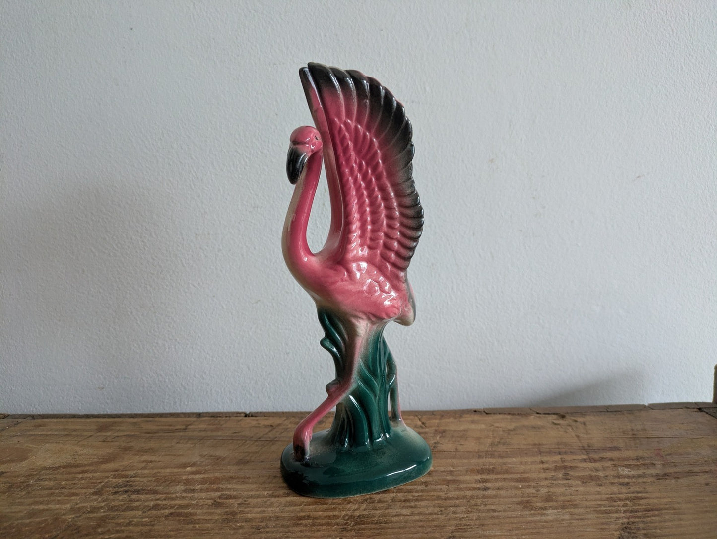 Vintage Sarsaparilla Pottery Standing Pink Flamingo 19.2cm H Japan Retro Kitsch 
