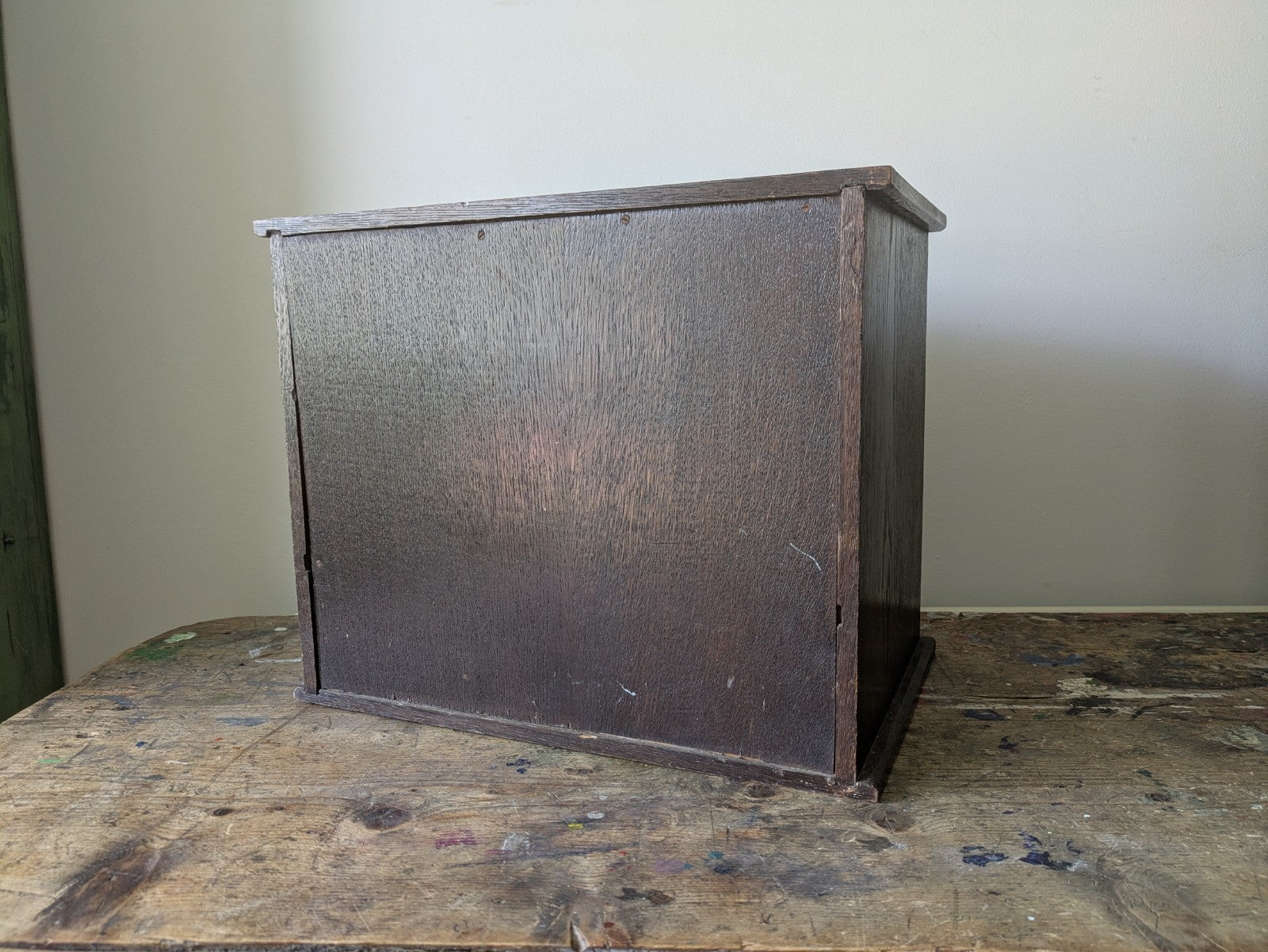 Antique Art Deco Oak Double Fronted Bathroom Wall Vtg Smokers Cabinet Medical 