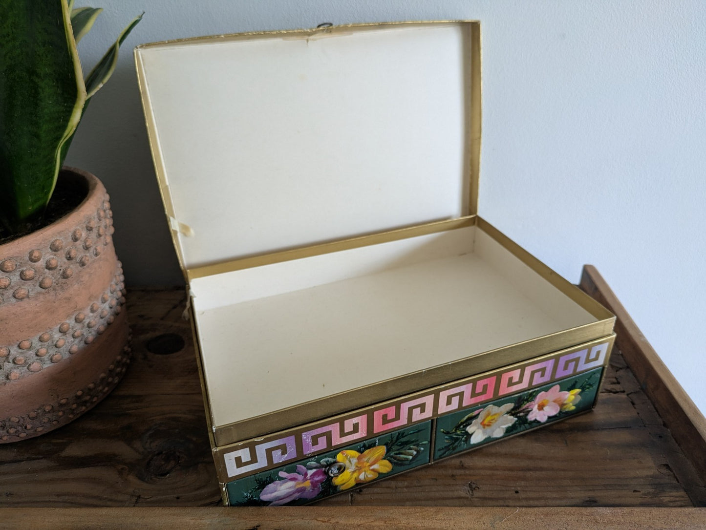 Vintage Chocolate Box Drawers To Store Jewelery Sewing Buttons Craft Cardboard.
