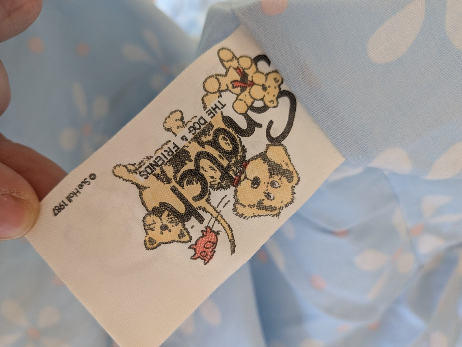 Snatch Dog Duvet Cover Pillowcase Vintage 90s Sue Hall Fabric Set Sheet Blue