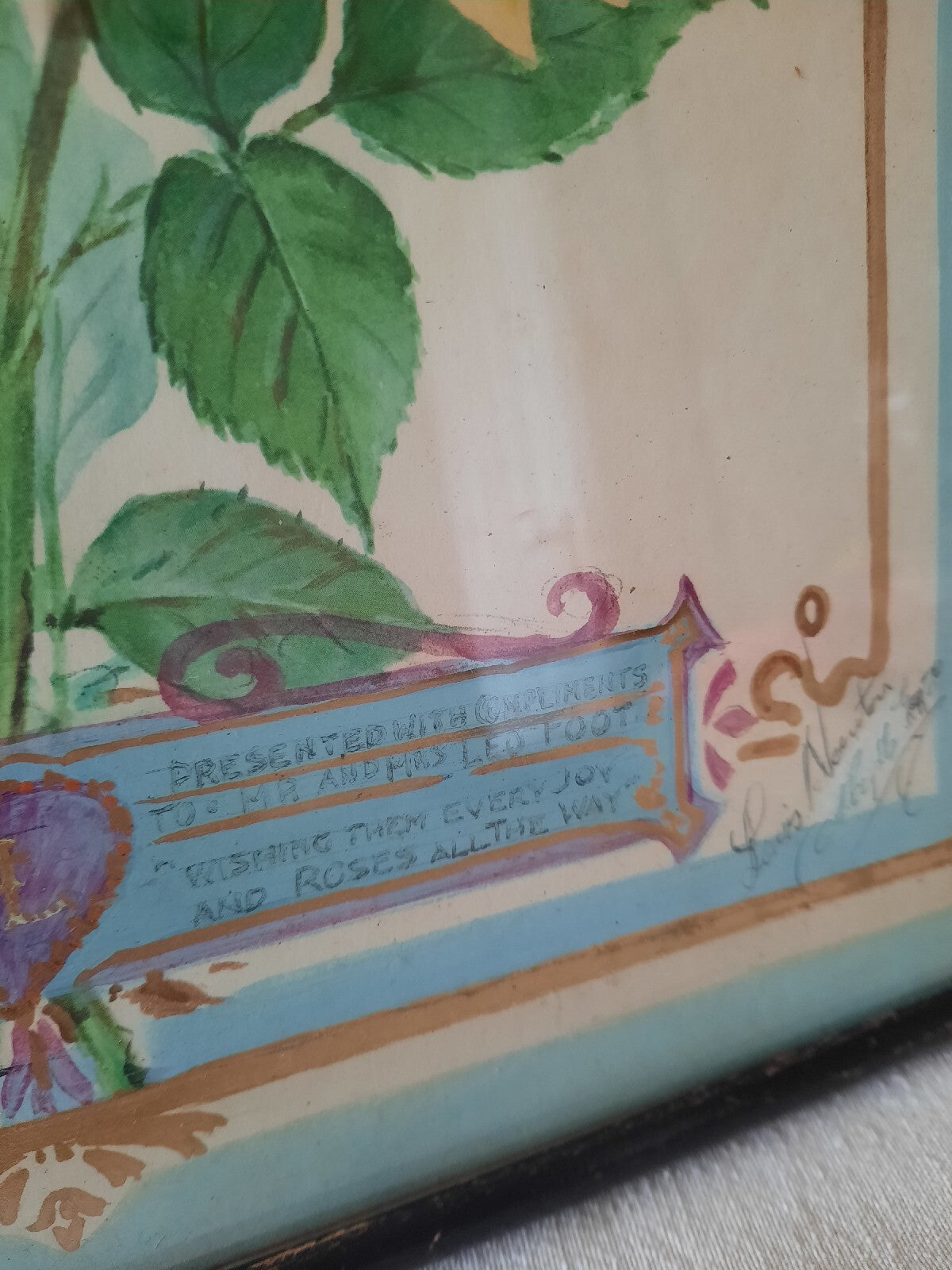 1970s Original Vintage Still Life Of Roses Painting Hand Dye Yellow Wedding Rare