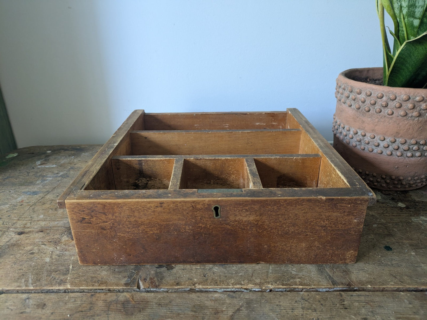 Vintage Antique Cash Till Register Oak Wood Drawer Coin Money Notes Bank Slots