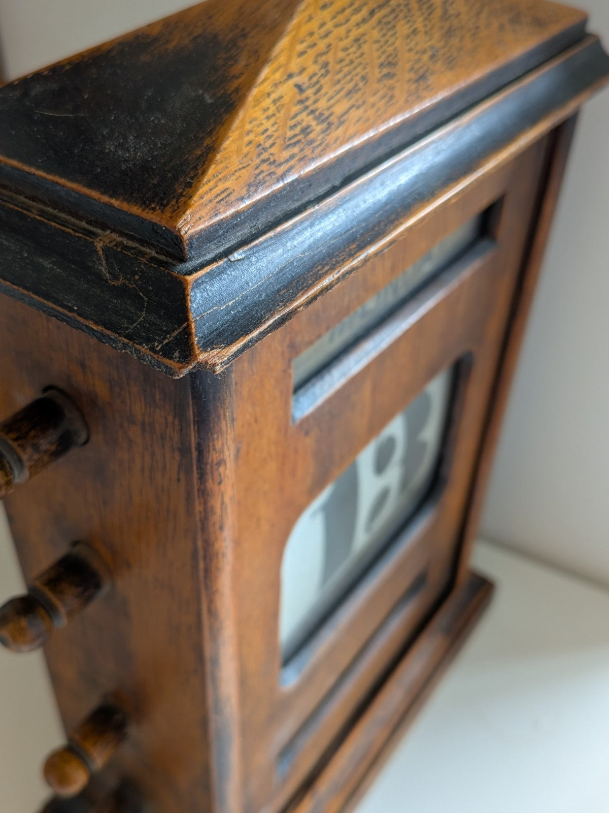 Antique Edwardian Wooden Perpetual Calendar c.1900 Oak Vgc Desk Working Office