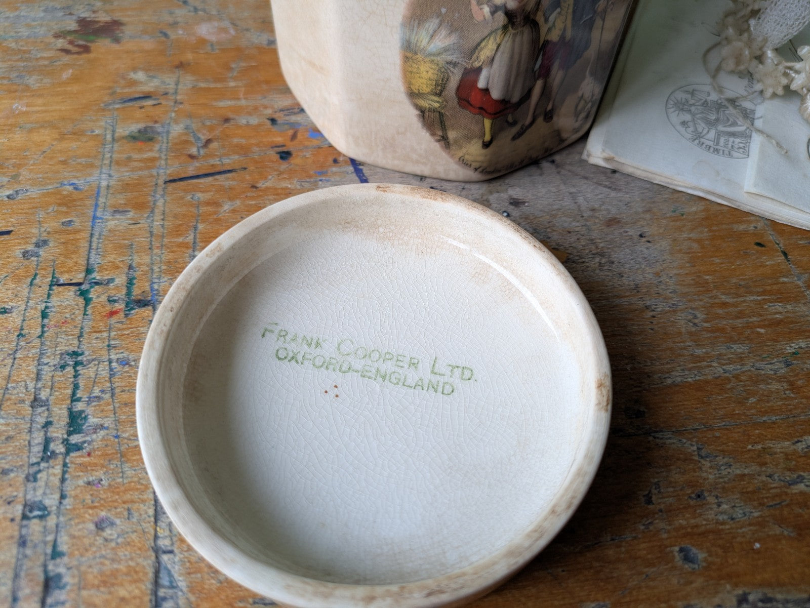 ANTIQUE FRANK COOPER SANDLAND WARE STAFFORDSHIRE POTTERY MARMALADE JAR POT VTG