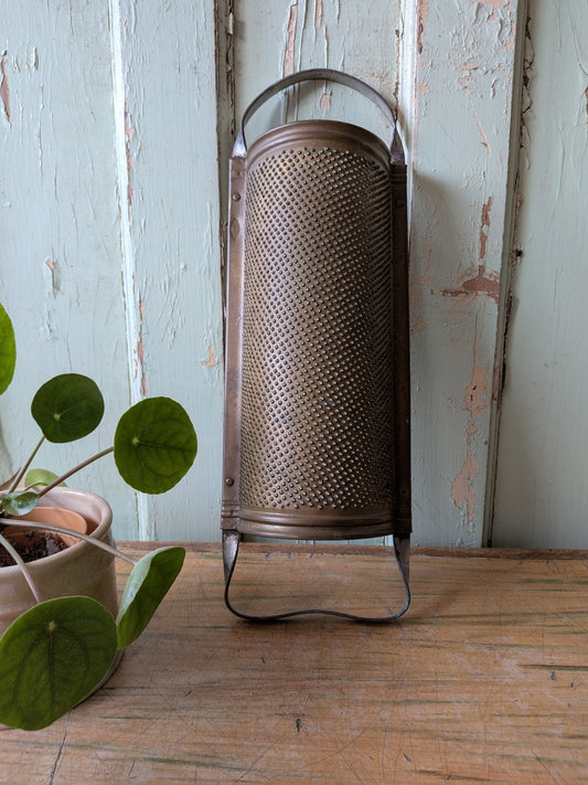 Antique Vintage German Brass Cheese Grater Stamped GRM C1920 Rare Kitchenalia 