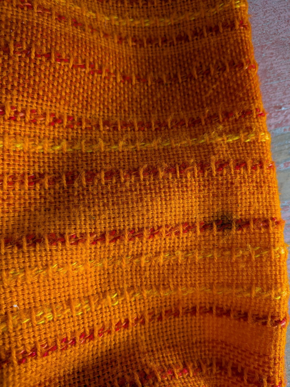 Vintage Retro Orange Polyester Double Bedspread Topper Bedding RARE Prop Woven