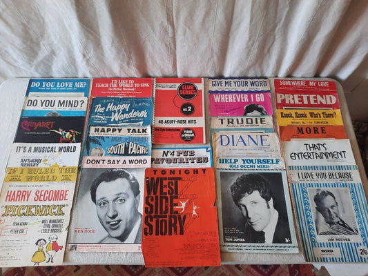 Vintage Lot Piano Sheet Music Manuscript Classic Paper Retro Mixed Rare Antique!