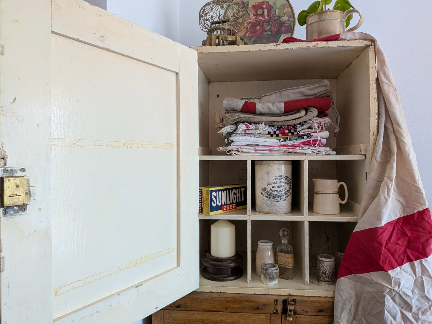 Vintage First Aid Medicine Cabinet Bathroom Wood Medical Prop Cupboard Sections