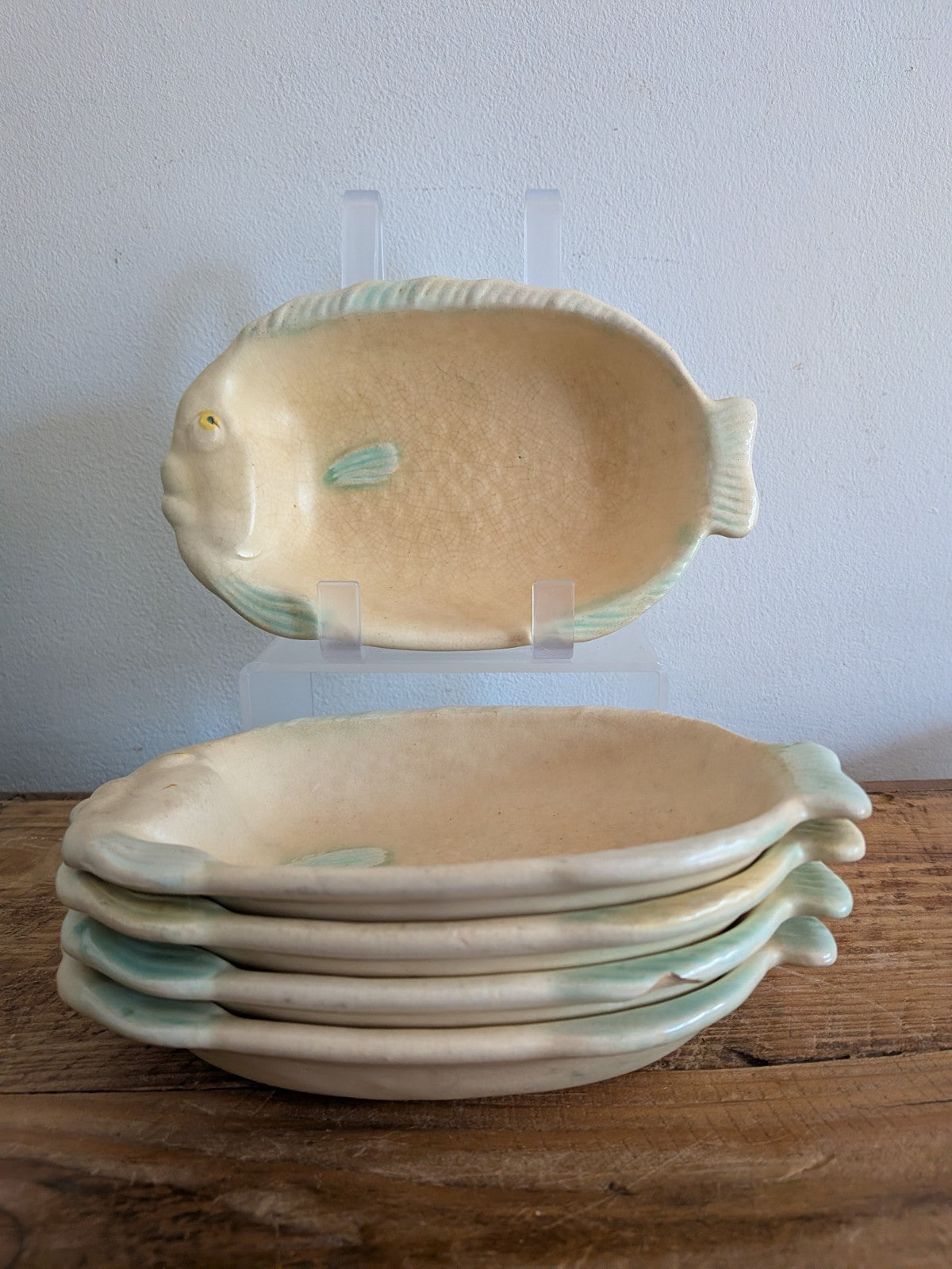 5x Shorter & Son Art Deco Fish Plate Bowls Dishes Matt glaze Clarice Cliff Serve