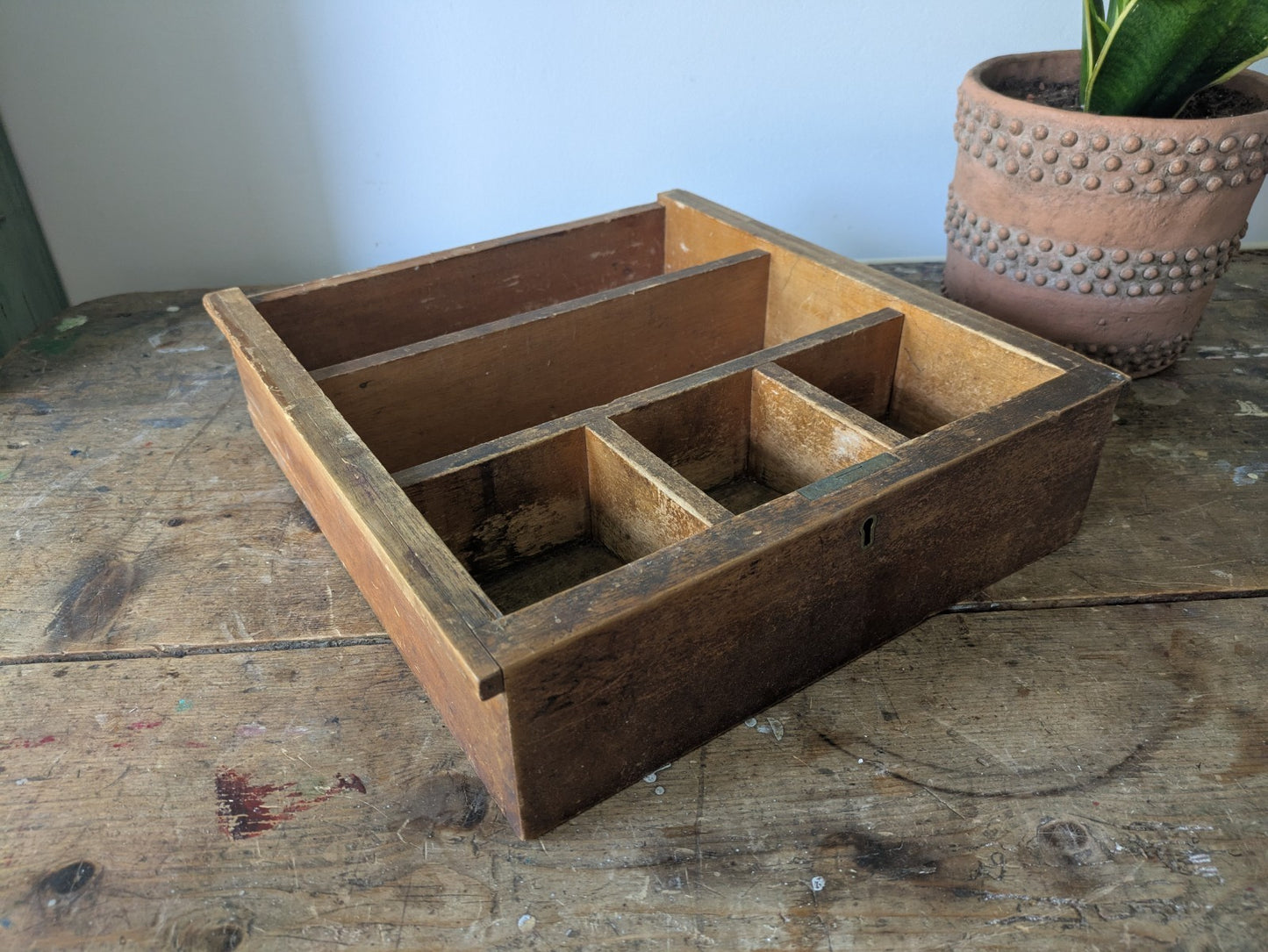 Vintage Antique Cash Till Register Oak Wood Drawer Coin Money Notes Bank Slots