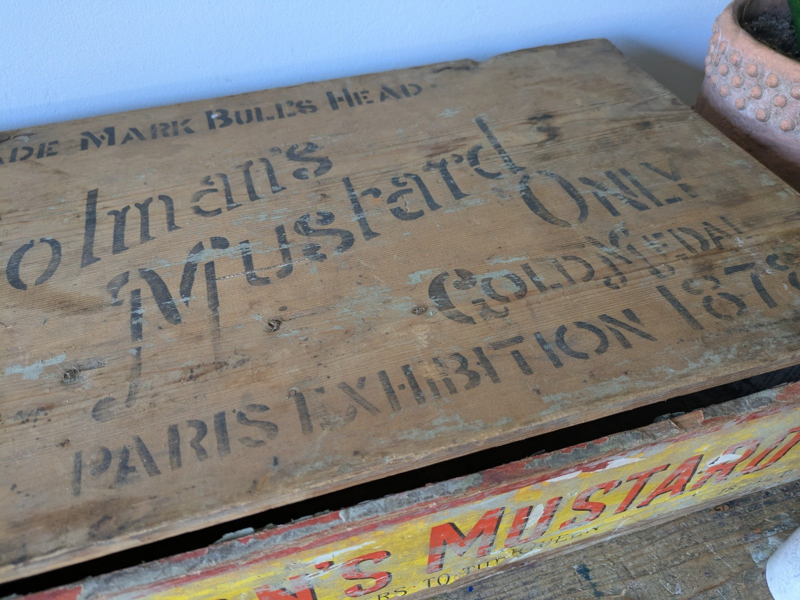 Rare Antique Colman's Mustard Crate 1890 Box Advertising Packaging Vintage Prop