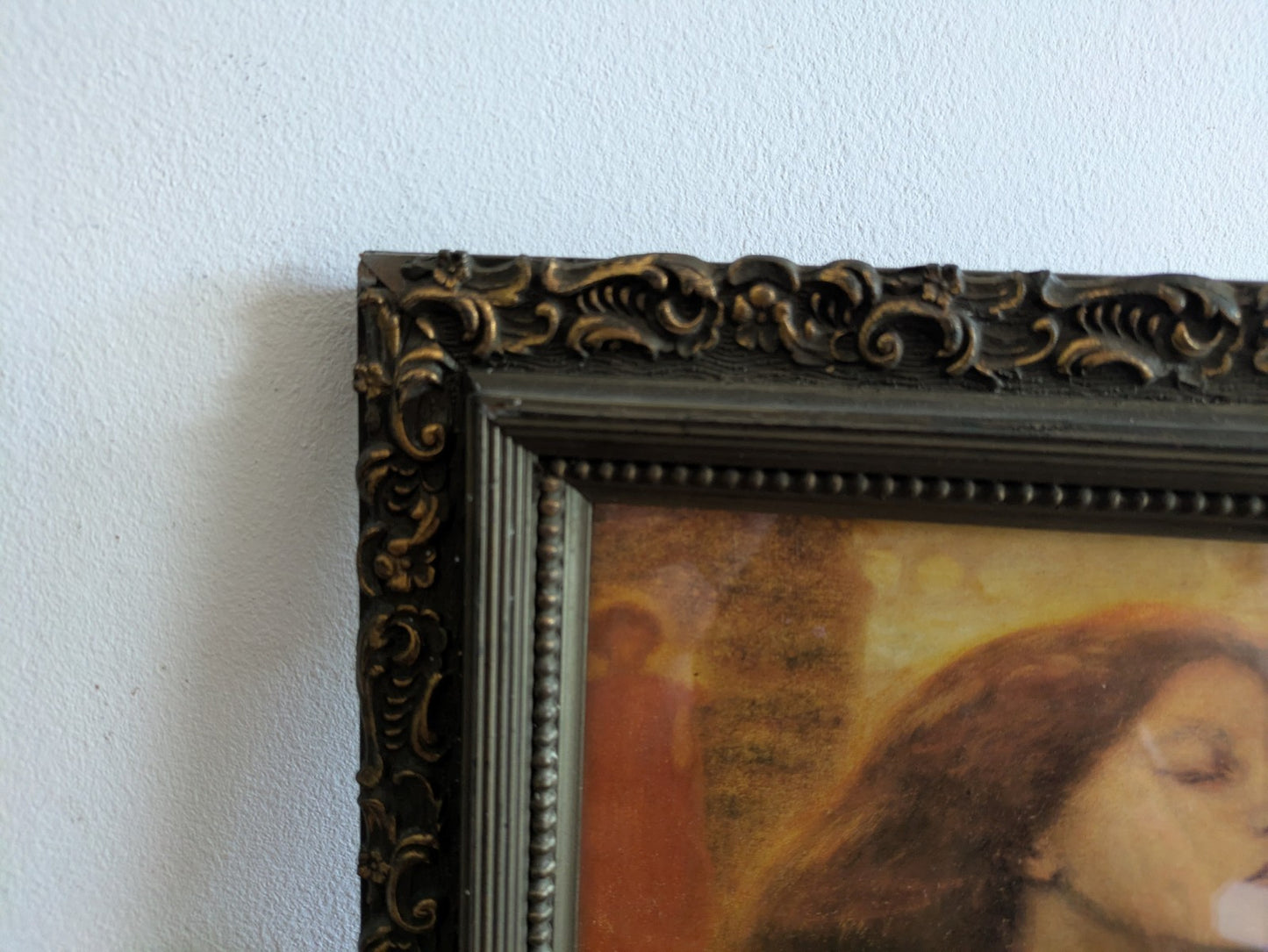 Antique Frame With Rossetti Beata Beatrix Print Pre-Raphaelite Dante Art VTG Old