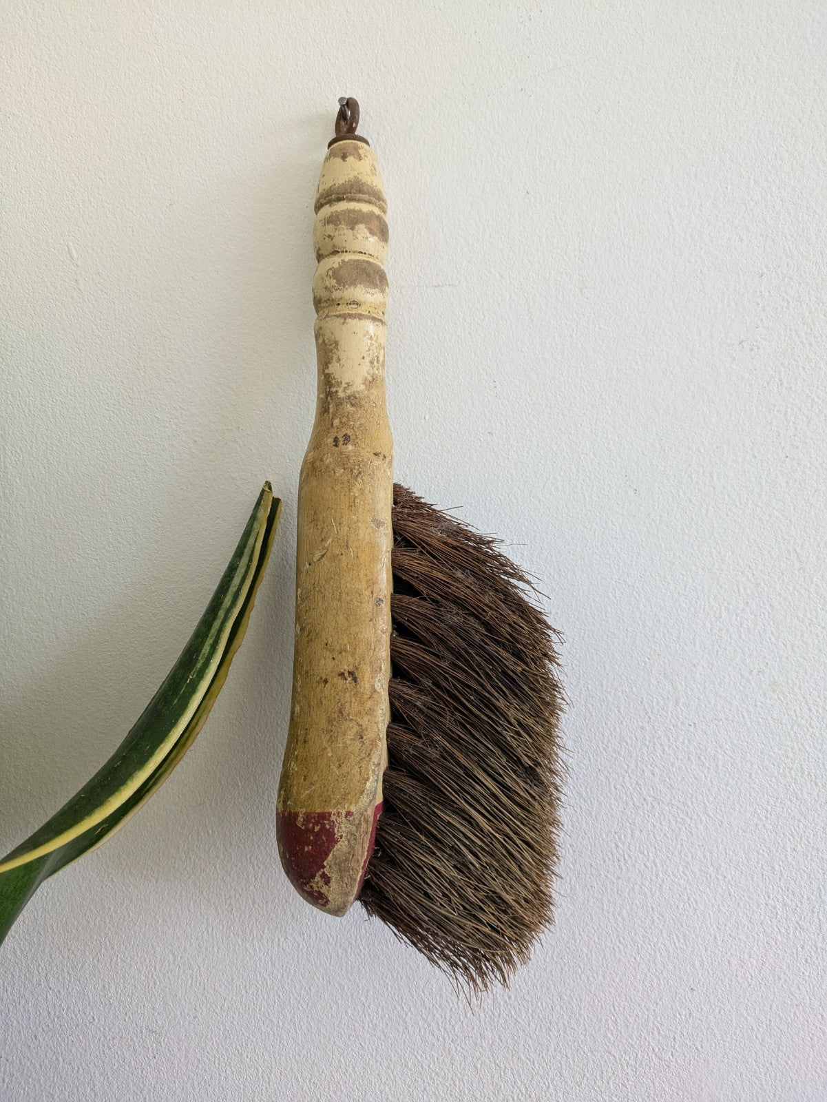Antique Early Cleaning BRUSH Large Kitchen Pantry Horse Hair Hanging Prop Decor 