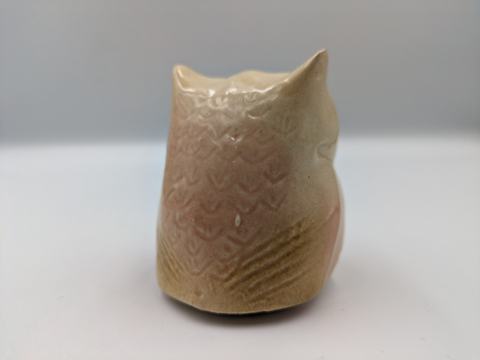Vintage Retro Kitsch Ceramic Owl Figurine Prop Mid Century Old Original Glazed