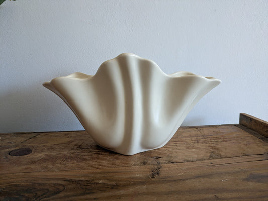 Vintage Beswick Vase #808 by Albert Hallam White Crazed Mantle Decorative Flower