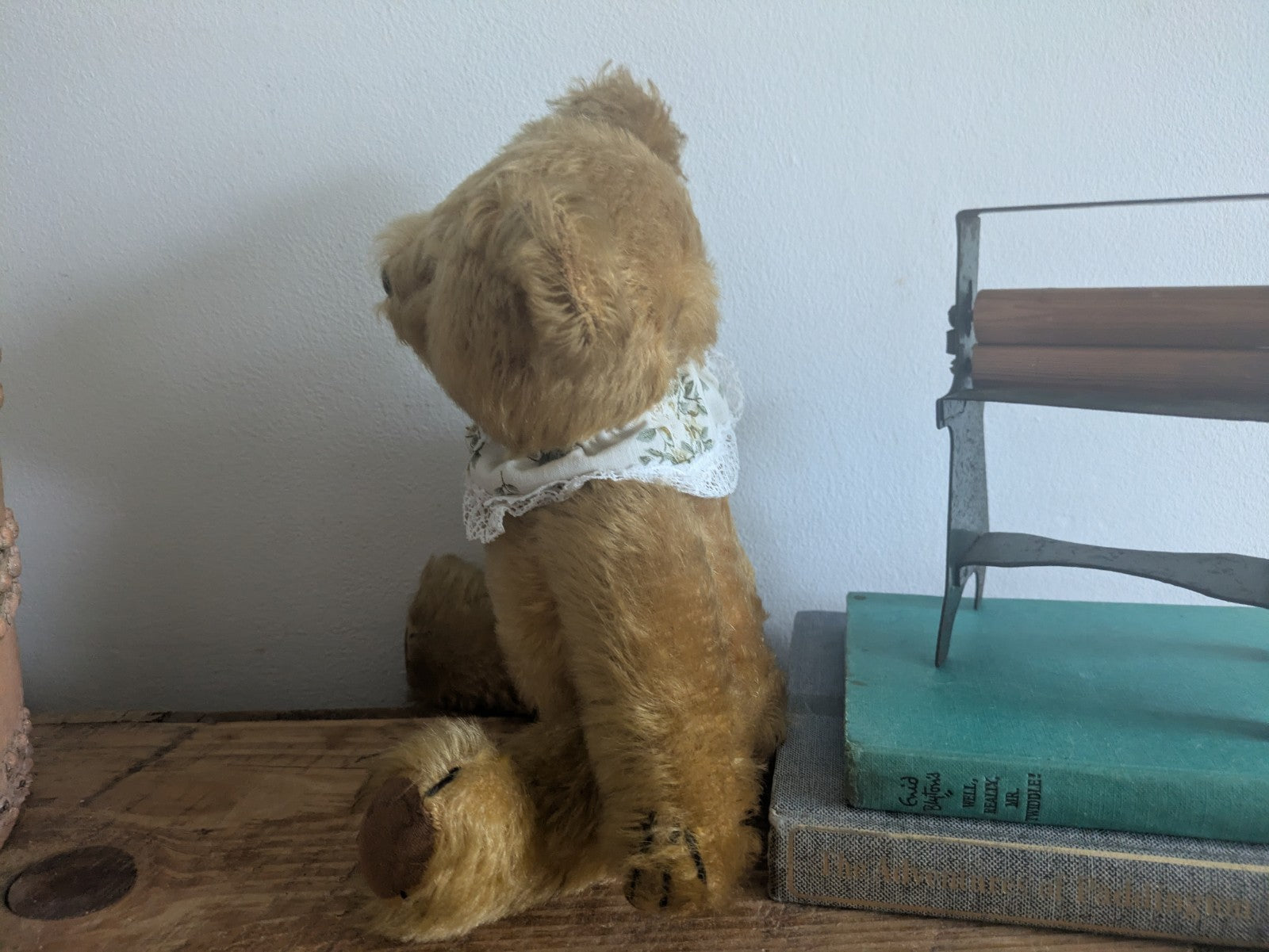 Antique Vtg English Old 1930s Jointed Mohair Teddy Bear Articulated Vgc Cute