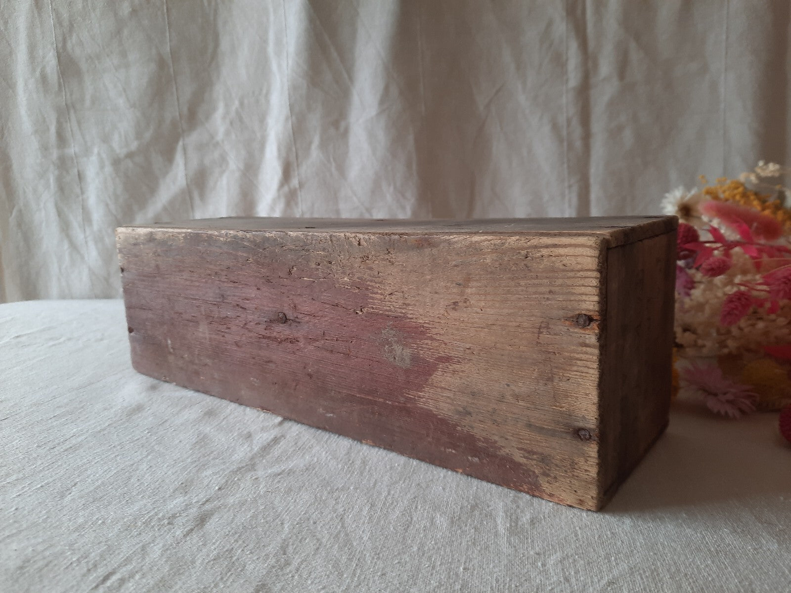 Rare Antique Canada Wooden Box Advertising BRAND LOAF CHEESE Crate Vintage Prop