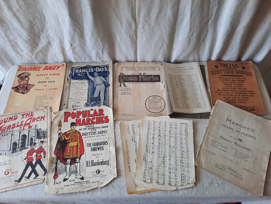 Vintage Lot Piano Sheet Music Manuscript Paper Marches UK British Rare Antique*