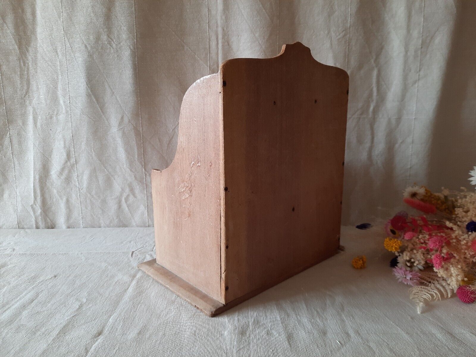 Antique Victorian Desk Tidy with Drawer / Letter Rack pen holder sections wooden