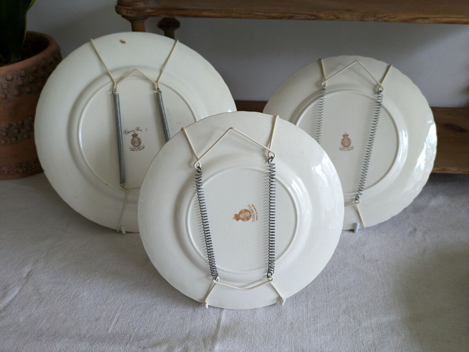 3x Vintage James Kent Old Foley 'Chinese Rose' Starter Salad Dinner Plate Set Vg