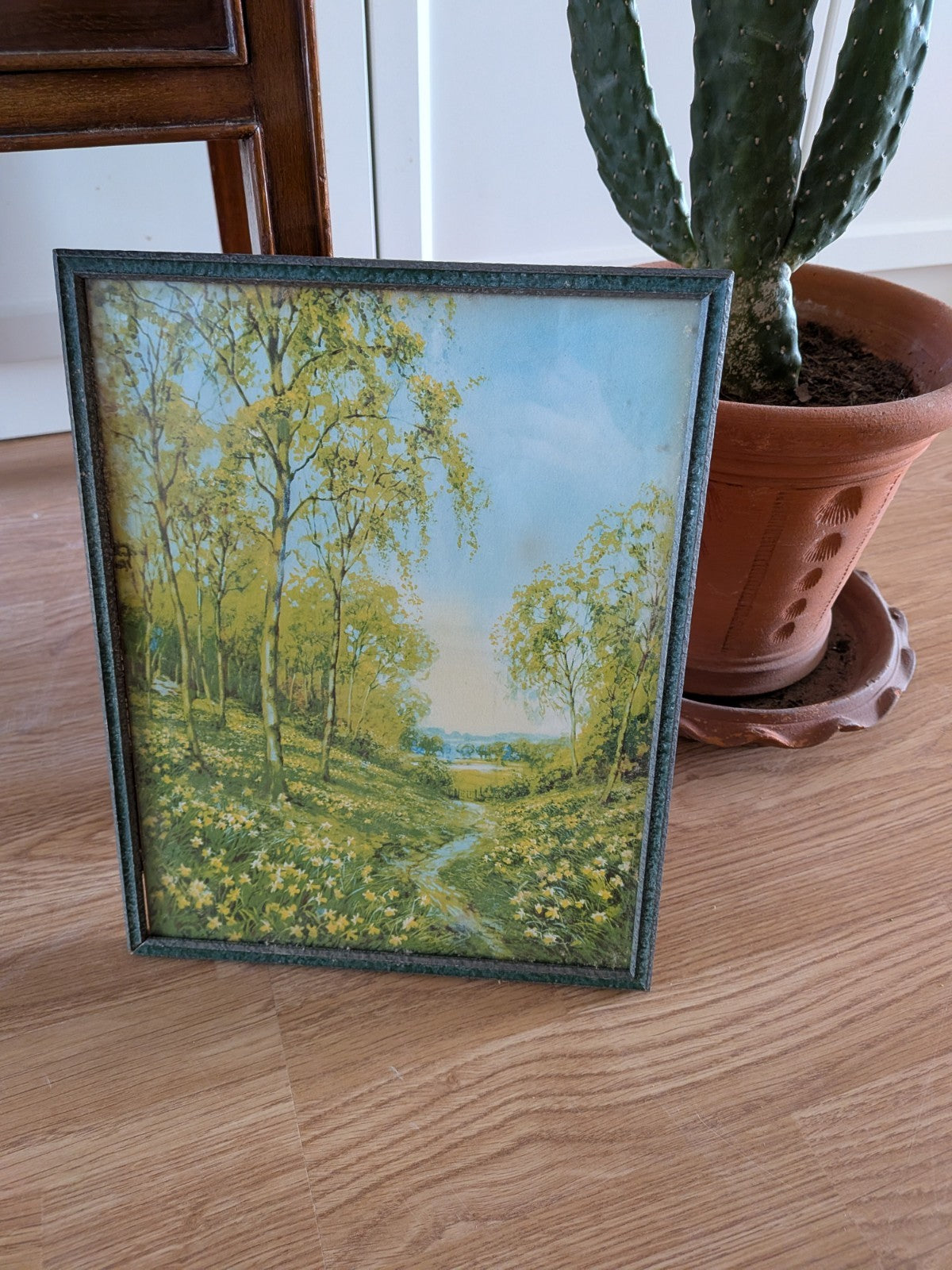 Framed Print Meadow Trees Countryside Vintage Antique 1920/30s Early Picture Art
